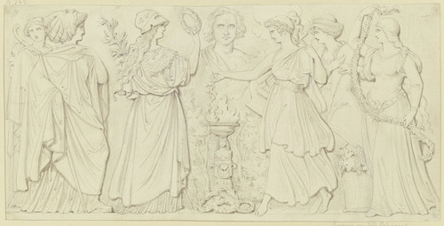 Digital Print - Erster Entwurf zu den vier Reliefs am Goethe-Monument by Ludwig Michael Schwanthaler