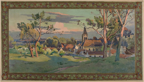 Digital Print - Village avec une glise by Paul Lon Felix Schmitt