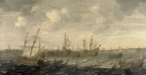 Digital Print - The Dutch Herring Fleet under Sail by Cornelis Beelt