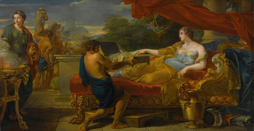 Digital Print - Classical Scene With A Queen Being Offered Jewelry by Roman School