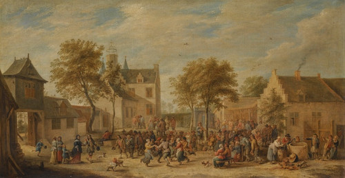 Digital Print - A Kermesse With Villagers Making Merry In A Town Square by David Teniers The Younger