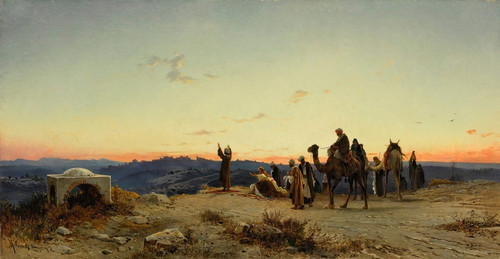 Digital Print - Prayer Before Jerusalem by Hermann David Salomon Corrodi