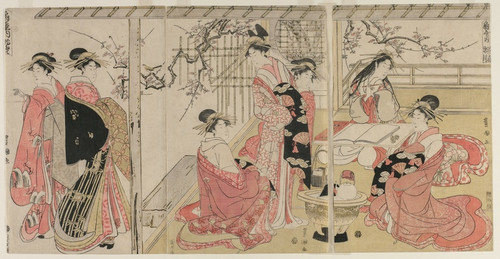 Digital Print - Courtesans of the giya on a Spring Outing by Toyokuni Utagawa