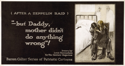 Digital Print - After a zeppelin raid - 'but Daddy, mother didn't do anything wrong!' by Louis Raemaekers
