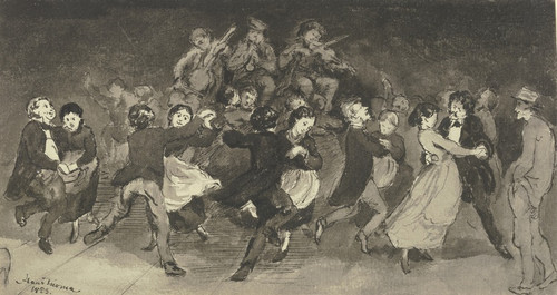 Digital Print - Dancing Couples in an Inn by Hans Thoma