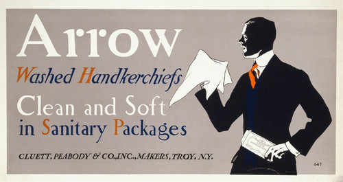 Digital Print - Arrow washed handkerchiefs, clean and soft in sanitary packages by Edward Penfield
