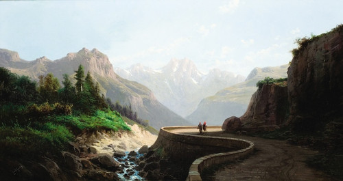 Digital Print - Mountain Passage by Alfred Godchaux