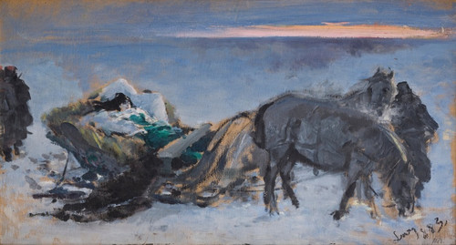 Digital Print - Gertruda Komorowska in the Sleigh by Leon Wyczkowski