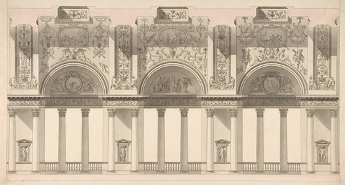 Digital Print - Section of a 'Galerie dans le palais d'un souverain' by Charles Pierre Joseph Normand