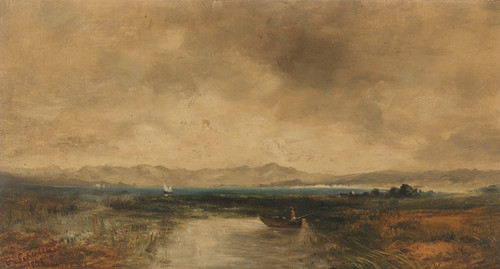 Digital Print - Ansicht des Chiemsees by Eduard Schleich The Elder