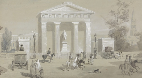 Digital Print - Statue of the Marquis of Hastings in Tank Square - Calcutta by Sir Charles D'Oyly