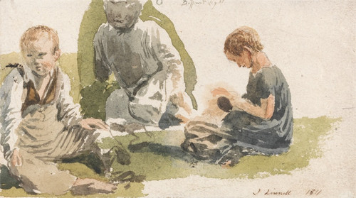 Digital Print - A Study of Children by John Linnell