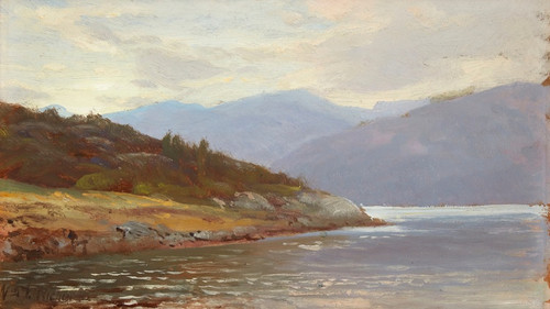 Digital Print - Looking Westward, Norway (Lake Scene). by William Trost Richards