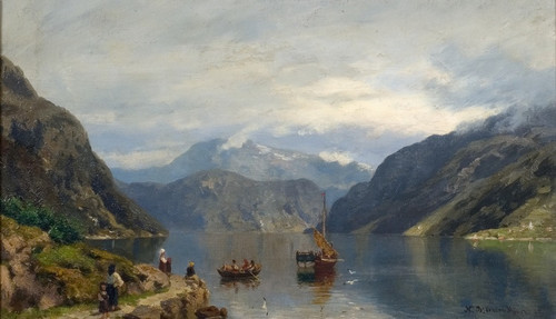 Digital Print - Fjordlandskap by Nils Bjrnsen Mller