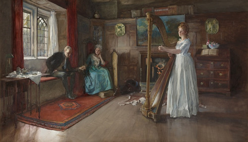 Digital Print - An OldSong by Edwin Austin Abbey