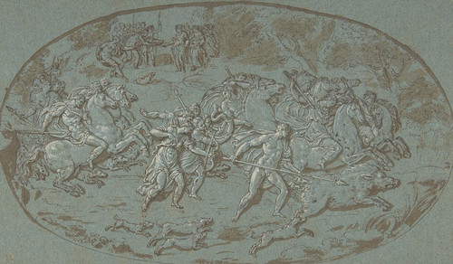 Digital Print - Hunt of the Calydonian Boar by Circle of Bernard Picart