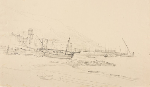 Digital Print - Vue d'un port indtermin. by Jacques-Raymond Brascassat