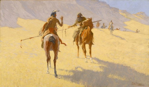 Digital Print - The Parley by Frederic Remington
