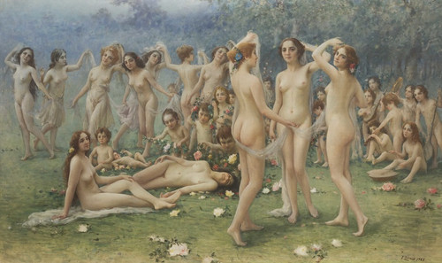 Digital Print - Allegoria della primavera by Fausto Zonaro