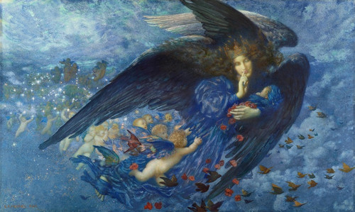 Digital Print - Night With Her Train Of Stars by Edward Robert Hughes