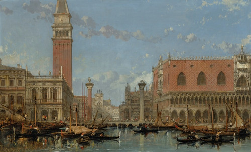 Digital Print - Piazza of St Mark from the Canal, Venice by David Roberts