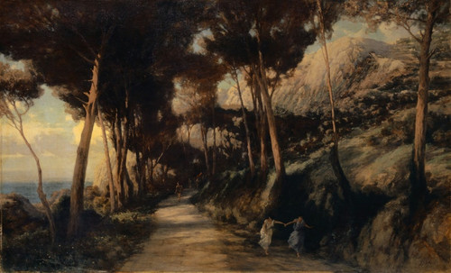 Digital Print - Landsape on Capri, called the Route of Tiberius by Emile Franois David
