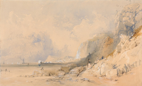 Digital Print - Figures on a Cliff Path near Dover by James Baker Pyne