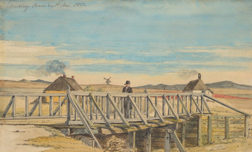 Digital Print - Landscape with a Bridge Near Mosbjerg by Martinus Rrbye
