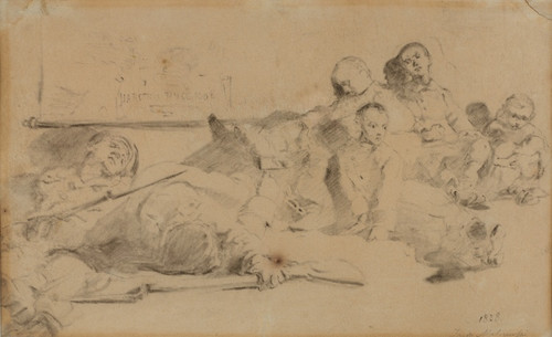 Digital Print - Sketch for 'Students relegation' by Jacek Malczewski