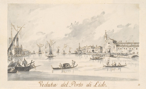 Digital Print - The Porto di Lido, with the Fortezza Sant'Andrea on the Left by Giacomo Guardi
