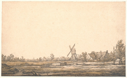 Digital Print - Landscape with a windmill by Aelbert Cuyp