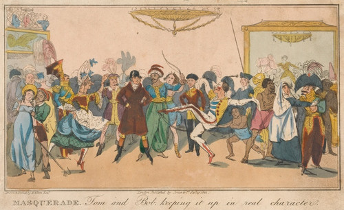 Digital Print - Masquerade, Tom & Bob keeping it up in real character by Henry Thomas Alken