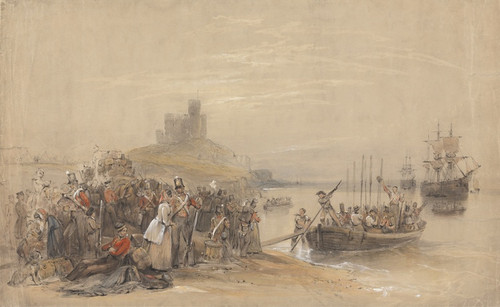 Digital Print - Coastal Scene with Troops Embarking by George Bryant Campion