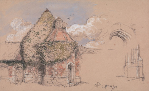 Digital Print - Ruins of the Ancient Palace of the Archbishops of Canterbury at Otford, Kent, September 24, 1856 by Charles West Cope