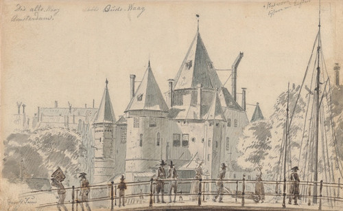 Digital Print - The Oude Waag in Amsterdam Seen from the North-East by Martinus Rrbye