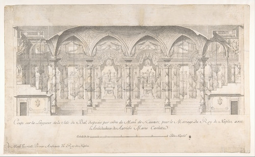 Digital Print - Longitudinal Section of a Ballroom Decorated for the Marriage of the King of Naples to the Archduchess of Austria by Luigi Vanvitelli
