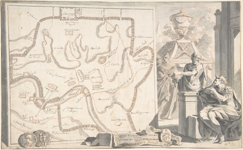 Digital Print - Map of Ancient Rome Illustrating Major Monuments and the Seven Hills by Jan Goeree
