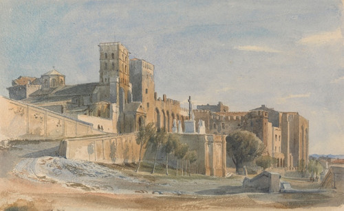 Digital Print - The Cathedral and Palace of the Popes, Avignon by Thomas Hartley Cromek