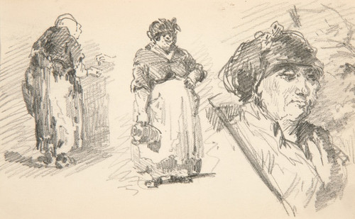 Digital Print - Two Standing Figures and OneHead by John Singer Sargent