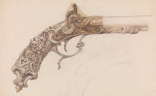 Digital Print - Design for a Percussion Pistol by Martin Riester