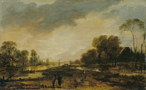 Digital Print - A River Scene; Evening by Aert van der Neer