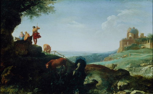 Digital Print - Landscape with the Flight to Egypt by Cornelis Van Poelenburch