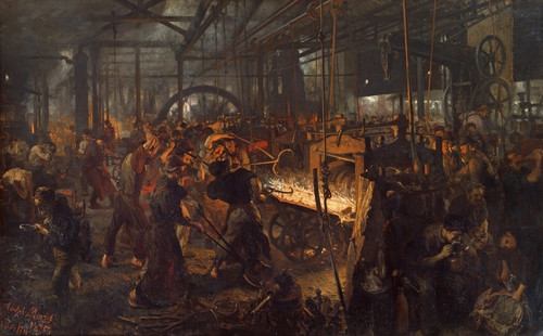 Digital Print - The Iron Rolling Mill (Modern Cyclopes) by Adolph von Menzel