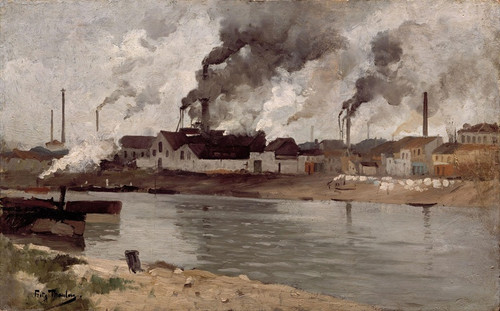 Digital Print - Factories in Ivry by Frits Thaulow