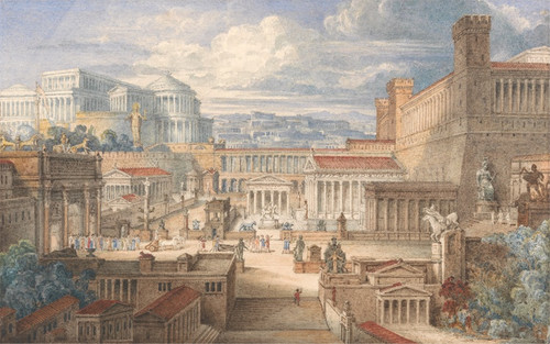 Digital Print - A Scene in Ancient Rome: A Setting for Titus Andronicus, I, ii by Joseph Michael Gandy