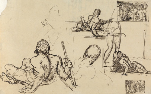 Digital Print - Figure Studies of a Man Rising From the Ground by Benjamin Robert Haydon