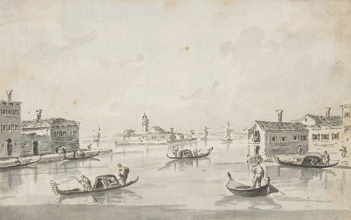 Digital Print - The Punta di San Giobbe, with the Island of San Secondo in the Distance by Giacomo Guardi