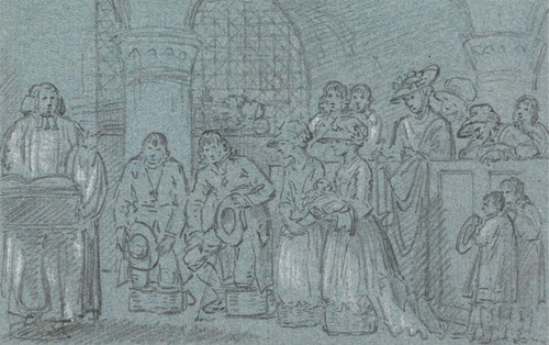 Digital Print - A Christening in Chevening Church, Kent by Benjamin West