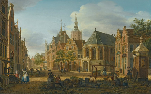 Digital Print - The Hague, A View Of The Groenmarkt Near The Westeinde Looking West by Paulus Constantijn la Fargue