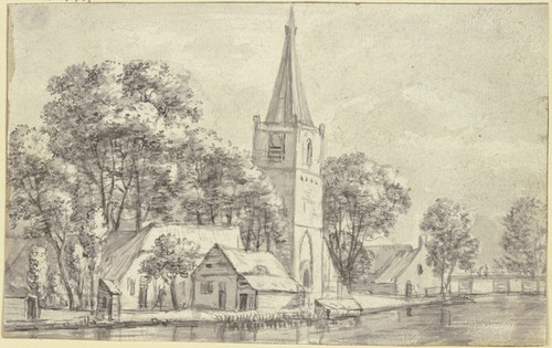 Digital Print - Dorfkirche unter Bumen am Kanal by Jan Van Kessel The Elder